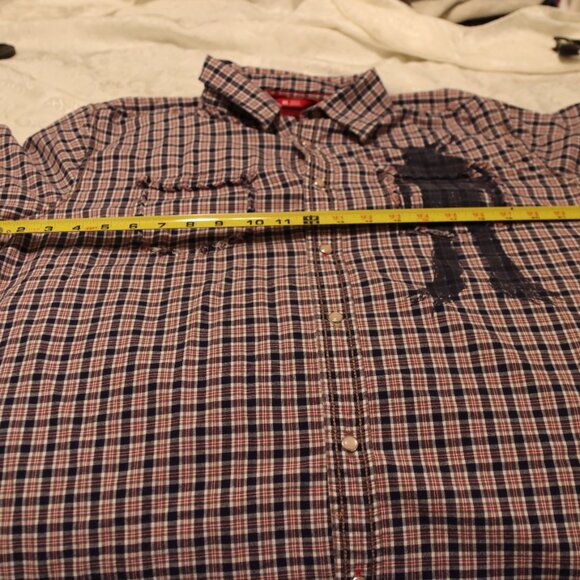 England's Dreaming Short Sleeve Snap front plaid casual shirt Keanan Duffty XL - Picture 8 of 13